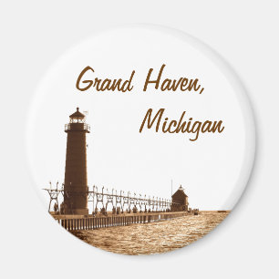 Vuurtoren van Grand Haven Michigan Magneet