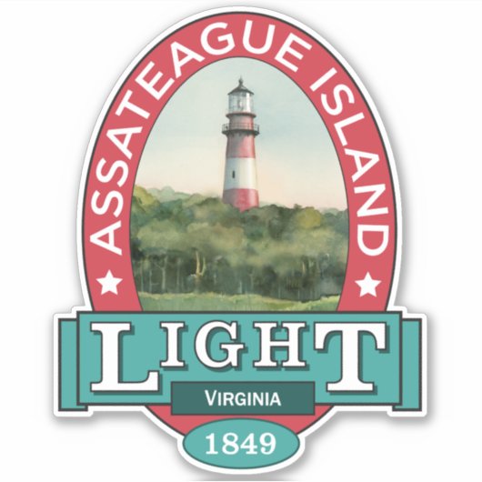 Vuurtoren van het eiland Assateague Sticker (Voorkant)