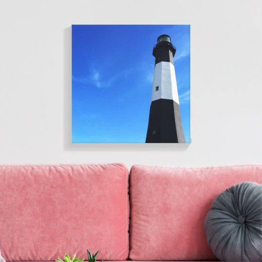 vuurtoren van het eiland tybee canvas afdruk (Insitu (Woonkamer))