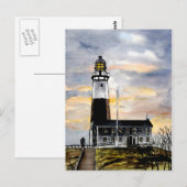 vuurtoren van het montauk new york - briefkaart (Voorkant / Achterkant)