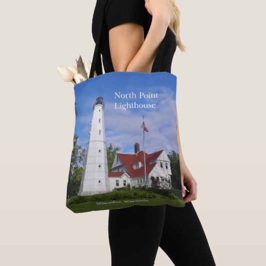 Vuurtoren van het Noordpunt over canvas tas (Dichtbij)