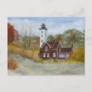Vuurtoren van het Park van de staat Presque Isle.. Briefkaart