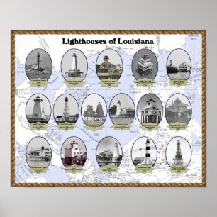 vuurtoren van het Poster Louisiana