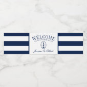 Vuurtoren van het strand | Nautische bruiloft Welk Waterfles Etiket (Enkel label)