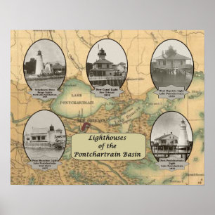 vuurtoren van het stroomgebied van de Pontchartrei Poster