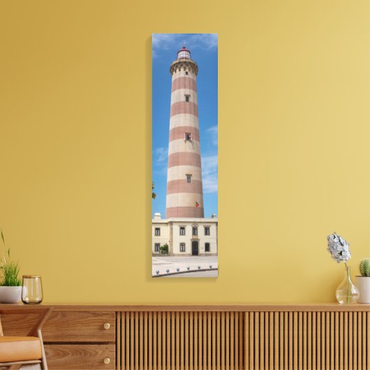 vuurtoren van het verticale canvas Praia da barra (Insitu (Woonkamer))