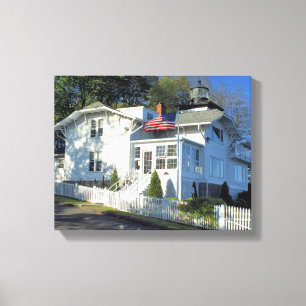 Vuurtoren van het Ziekenhuis, MA Wrapped Canvas Afdruk