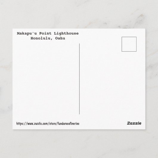 vuurtoren van Makapu'u Briefkaart (Achterkant)