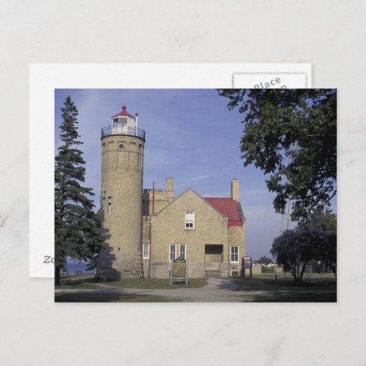Vuurtoren van Michigan Old Mackinac Point Briefkaart (Voorkant / Achterkant)