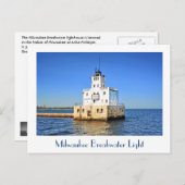 vuurtoren van Milwaukee Breakwater Briefkaart (Voorkant / Achterkant)