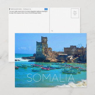 Vuurtoren van Mogadishu, Somalië Reisansichtkaart Briefkaart