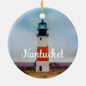 vuurtoren van Nantucket Keramisch Ornament (Achterkant)