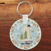 vuurtoren van New Jersey Shells Sleutelhanger (Voorkant)