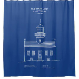 Vuurtoren van Old Point Loma - Californië - AD Douchegordijn