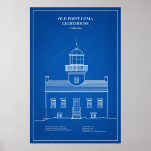 Vuurtoren van Old Point Loma - Californië - AD Poster