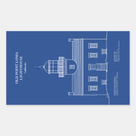 Vuurtoren van Old Point Loma - Californië - AD Rechthoekige Sticker