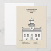 Vuurtoren van Old Point Loma - Californië - SBD Bedankkaart (Voorkant / Achterkant)
