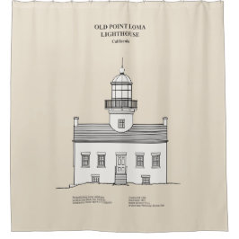 Vuurtoren van Old Point Loma - Californië - SBD Douchegordijn