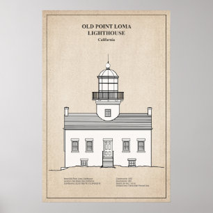 Vuurtoren van Old Point Loma - Californië - SBD Poster
