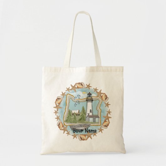 vuurtoren van Oregon Shells Tote Bag (Voorkant)