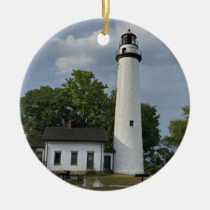 Vuurtoren van Pointe Aux Barques Keramisch Ornament