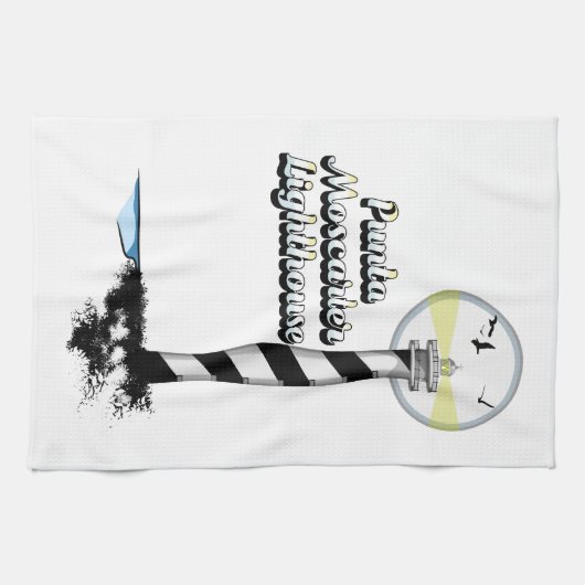 Vuurtoren van Punta Moscarter Theedoek (Horizontaal)