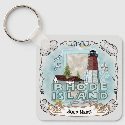 vuurtoren van Rhode Island Sleutelhanger (Voorkant)