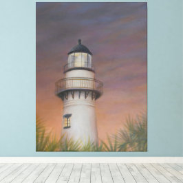 Vuurtoren van Saint Simons Island - Canvas Afdruk
