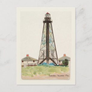 vuurtoren van Sanibel Island Florida Briefkaart