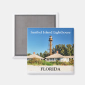 Vuurtoren van Sanibel Island, Florida Magnet Magneet (Voorkant / Achterkant)