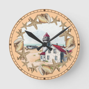 Vuurtoren van schelpen ronde klok