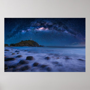 vuurtoren van Seascape Milky Way Lanta Island Kr Poster