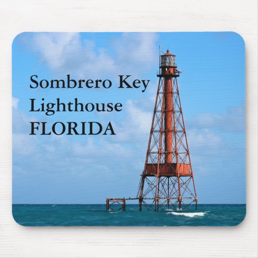 Vuurtoren van Sombrero Key, Florida Mousepad Muismat (Voorkant)