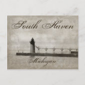  vuurtoren van South Haven Michigan Briefkaart (Voorkant)