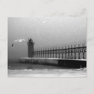 Vuurtoren van South Haven Michigan Briefkaart