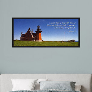 Vuurtoren van Southeast Block Island (met tekst) Poster