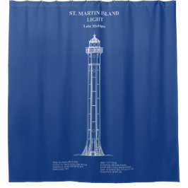 Vuurtoren van St. Martin Island - Michigan - AD Douchegordijn
