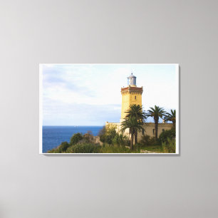 Vuurtoren van Tanger Marokko bij Kaap Spartel Canvas Afdruk