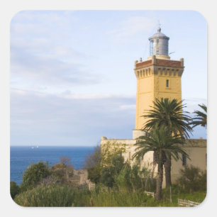 Vuurtoren van Tanger Marokko bij Kaap Spartel Vierkante Sticker