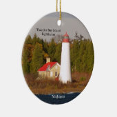 vuurtoren van Thunder Bay Island Keramisch Ornament (Rechts)