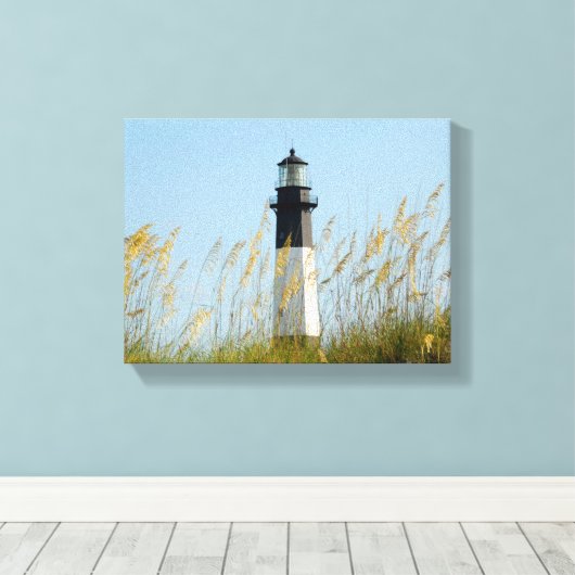 Vuurtoren van Tybee Island Canvas Afdruk (Insitu (Houten vloer))