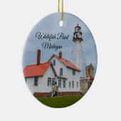 vuurtoren van Whitefish Point Keramisch Ornament (Rechts)