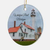 vuurtoren van Whitefish Point Keramisch Ornament (Links)