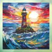 Vuurtoren Venster Cling Raamsticker (Vel 3)