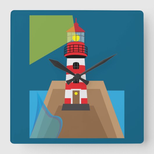Vuurtoren Vierkante Klok (Voorkant)