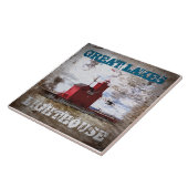 vuurtoren voor grote meren tegeltje (Zijkant)