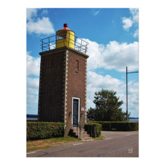 Vuurtoren voor scheepvaart in Willemstad Nederland Foto Afdruk