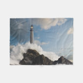 vuurtoren | Vuurtoren met drijfgolven Fleece Deken (Voorkant (Horizontaal))