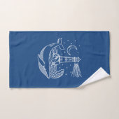 vuurtoren walvis bad handdoek (Handdoek)