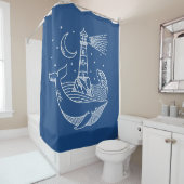 vuurtoren walvis douchegordijn (In situ)